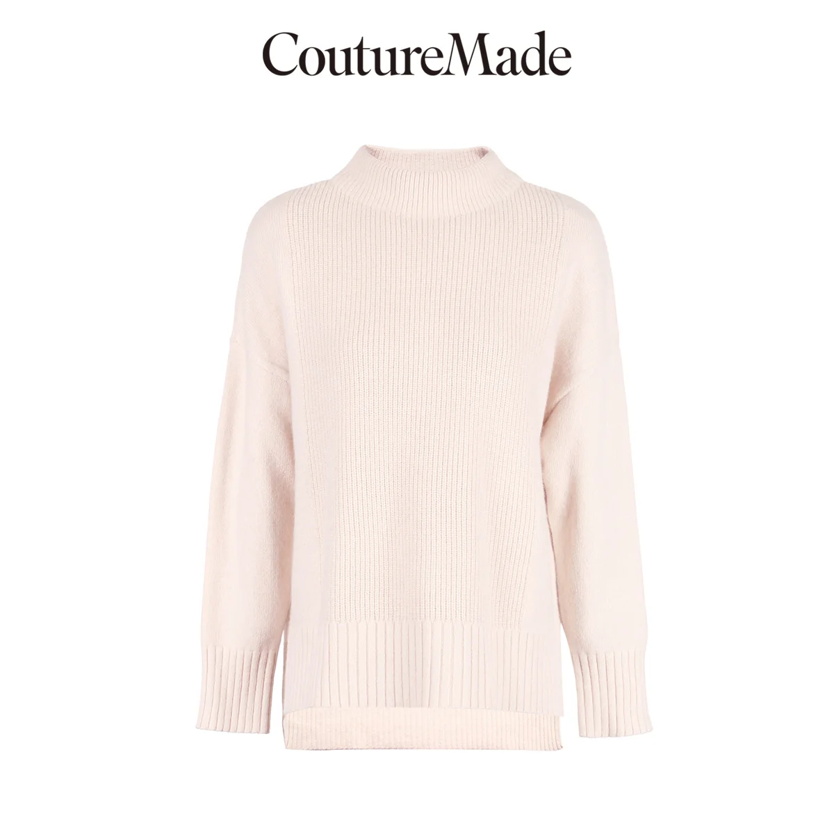 Vero Moda CoutureMade Women‘s Rabbit Fur Round Neckline Drop-shoulder Knit Turtleneck Sweater | 319113529 Женская одежда