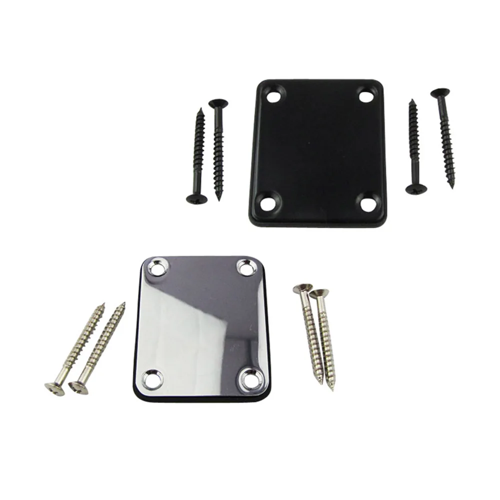 

Guitar Neck Plate Chrome ST Electric Guitar Neck Joint Board Metal Plate Joint Back Mounting Plate with Screws