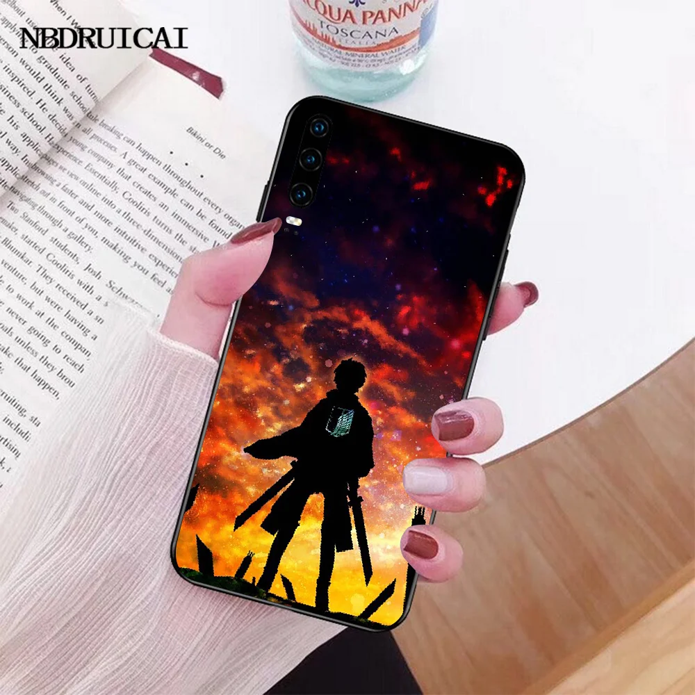 NBDRUICAI Attack on Titan Anime Soft Silicone Black Phone Case For Huawei NOVA 2 PLUS 2s 2i 3i 3E 4E 5 5I PRO | Мобильные телефоны