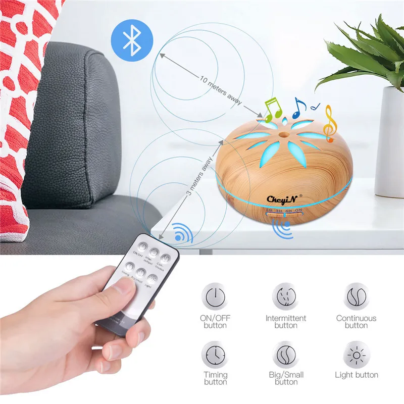 550 мл Электрический увлажнитель воздуха с Bluetooth диффузор для эфирных