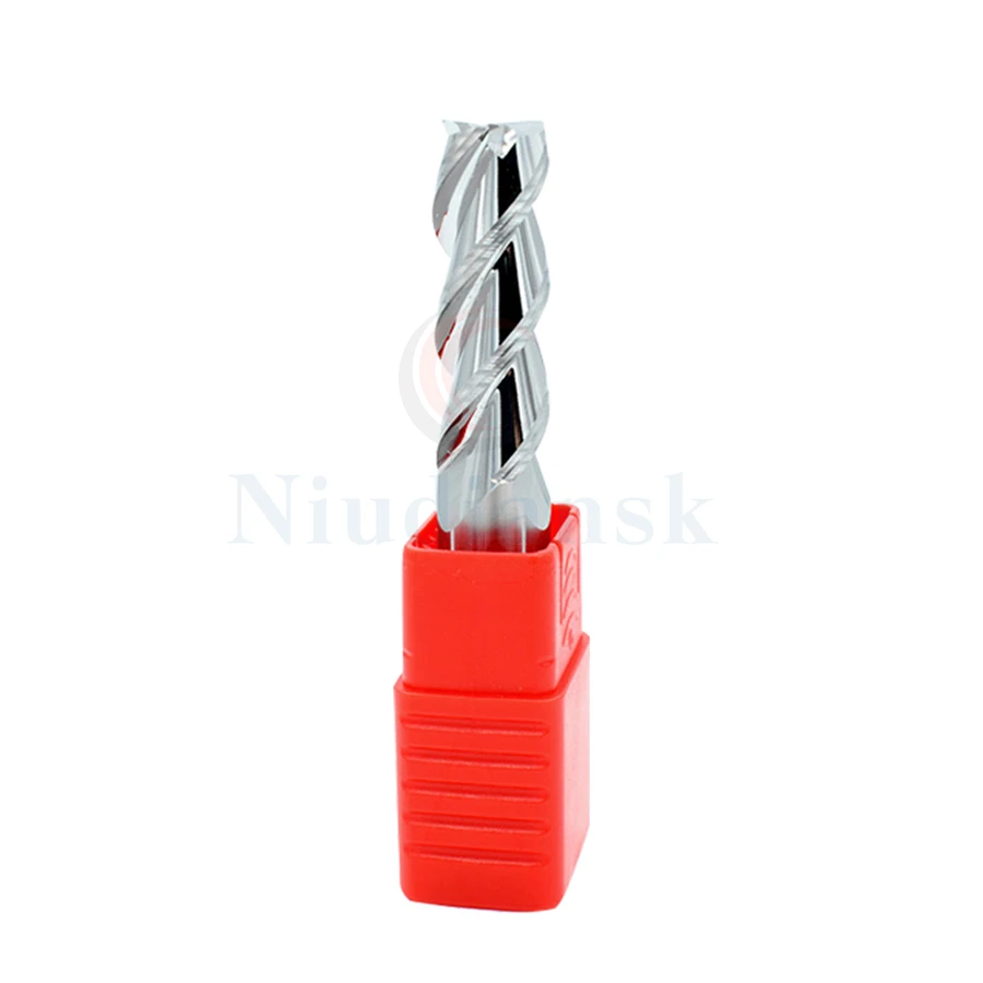 

1pc HRC55 3-blade tungsten steel alloy wear-resistant milling cutter CNC lathe processing tool flat-bottom End mill for aluminum