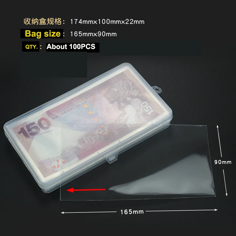 Лот X 100 шт. + 1 чехол банкнот держатель для хранения коллекция Бумага деньги
