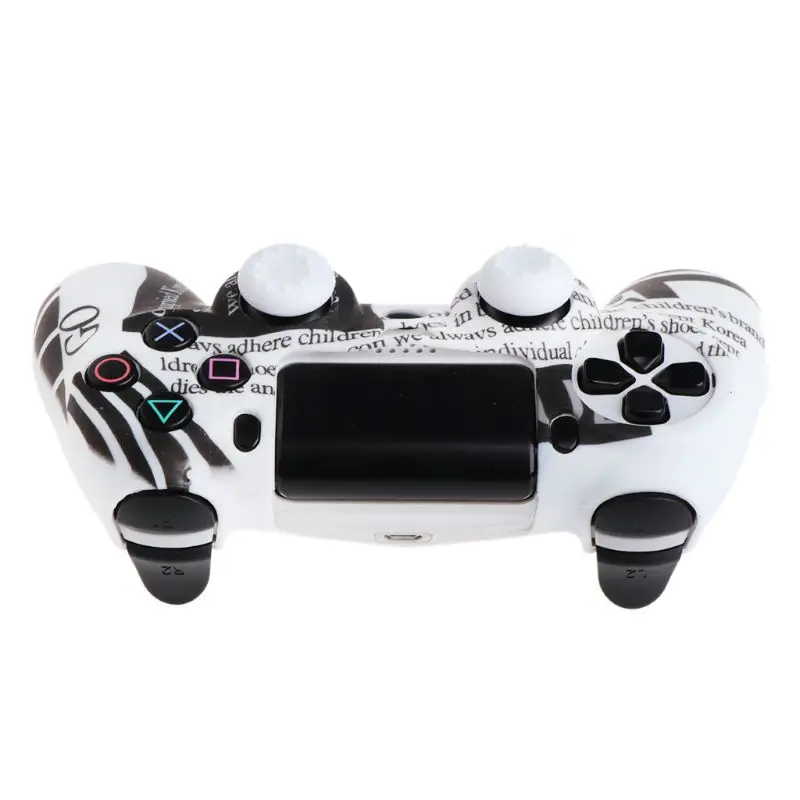 Силиконовый камуфляжный чехол для sony Dualshock PS4 DS4 Slim Pro с контроллером, защитная пленка+ колпачки для джойстика для Play station 4