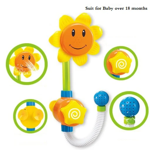 

Baby Funny Water Game Bath Toy Sunflower Faucet Shower Baby Bath Spout Play Swimming Bathroom Toys Summer Bathing