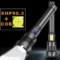 d2 high powerful 90000lm xhp90 3 cob led flashlight torch usb rechargeable 18650 26650 flashlight xhp90 xhp70 xhp50 lantern lamp