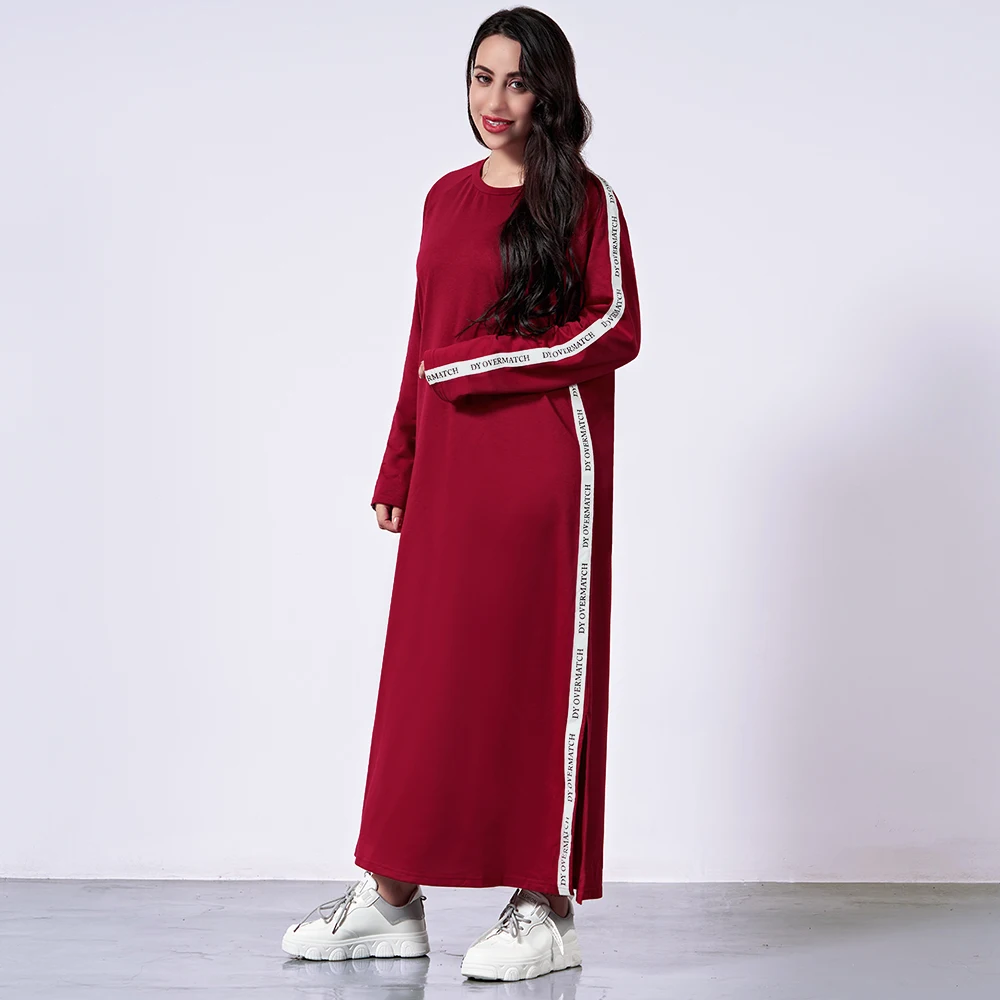 Plus Size Vestidos Robe Femme  Abaya Muslim Ukraine Long Sleeve Women Cotton Maxi Bodycon Dress Vestido Longo Ladies Dresses