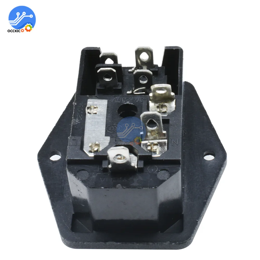 1 шт. 3 контактная электрическая розетка с держателем предохранителя 10 А 250