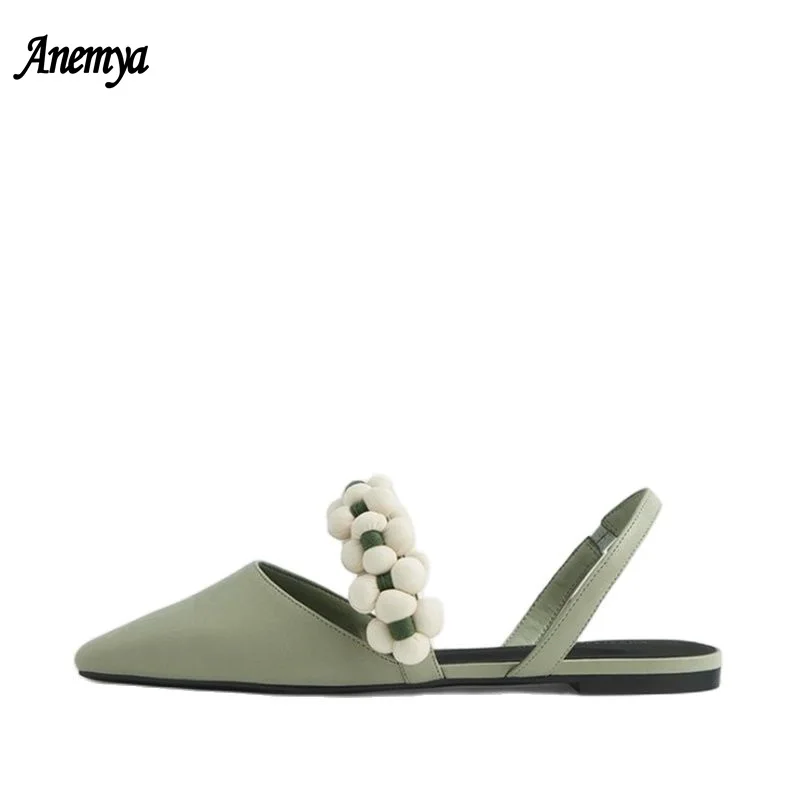 

2021 Luxury Brand Baotou Women Sandals Flat With Flowers Woman Dress Casual Shoes Women's Summer Low Shoes Black Designer New 41
