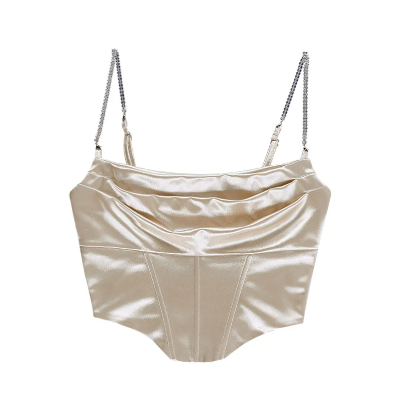 

European and American new style diamond chain pile sling top sexy self-cultivation temperament sling vest women