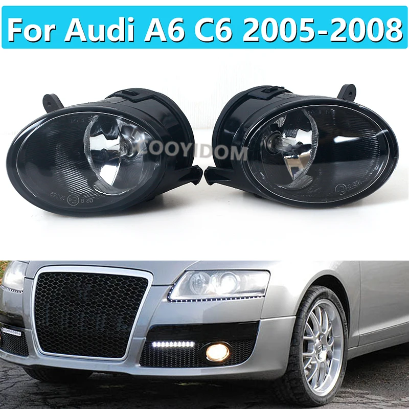 

1pair Car-styling Front Halogen Fog Light Fog Lamp Assembly With Bulb For Audi A6 C6 2005 2006 2007 2008