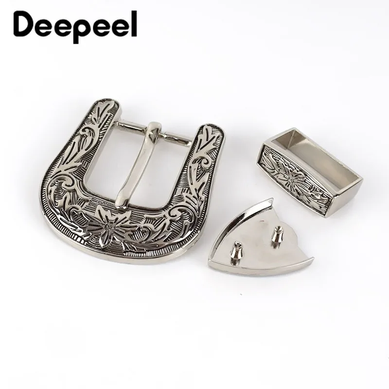 Deepeel 1 комплект (3 шт.) 26 мм пряжка для ремня винтажный узор пряжки из сплава женщин
