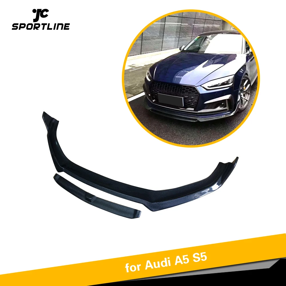 Углеродное волокно автомобиля ront бампер спойлер сплиттеры для Audi A5 Sline S5 седан- спойлер