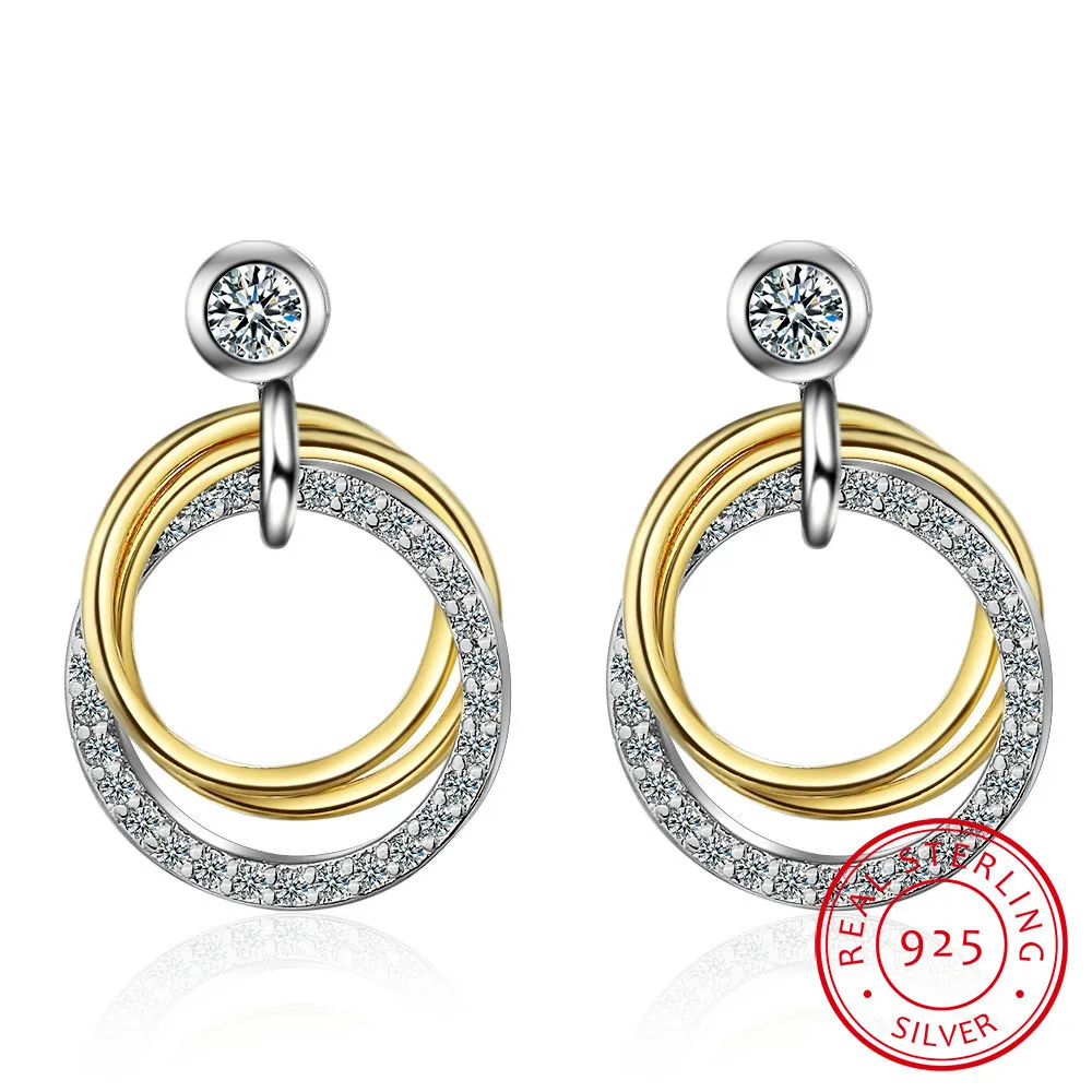 Женские серьги-гвоздики из серебра 925 пробы с цирконием | Украшения и аксессуары