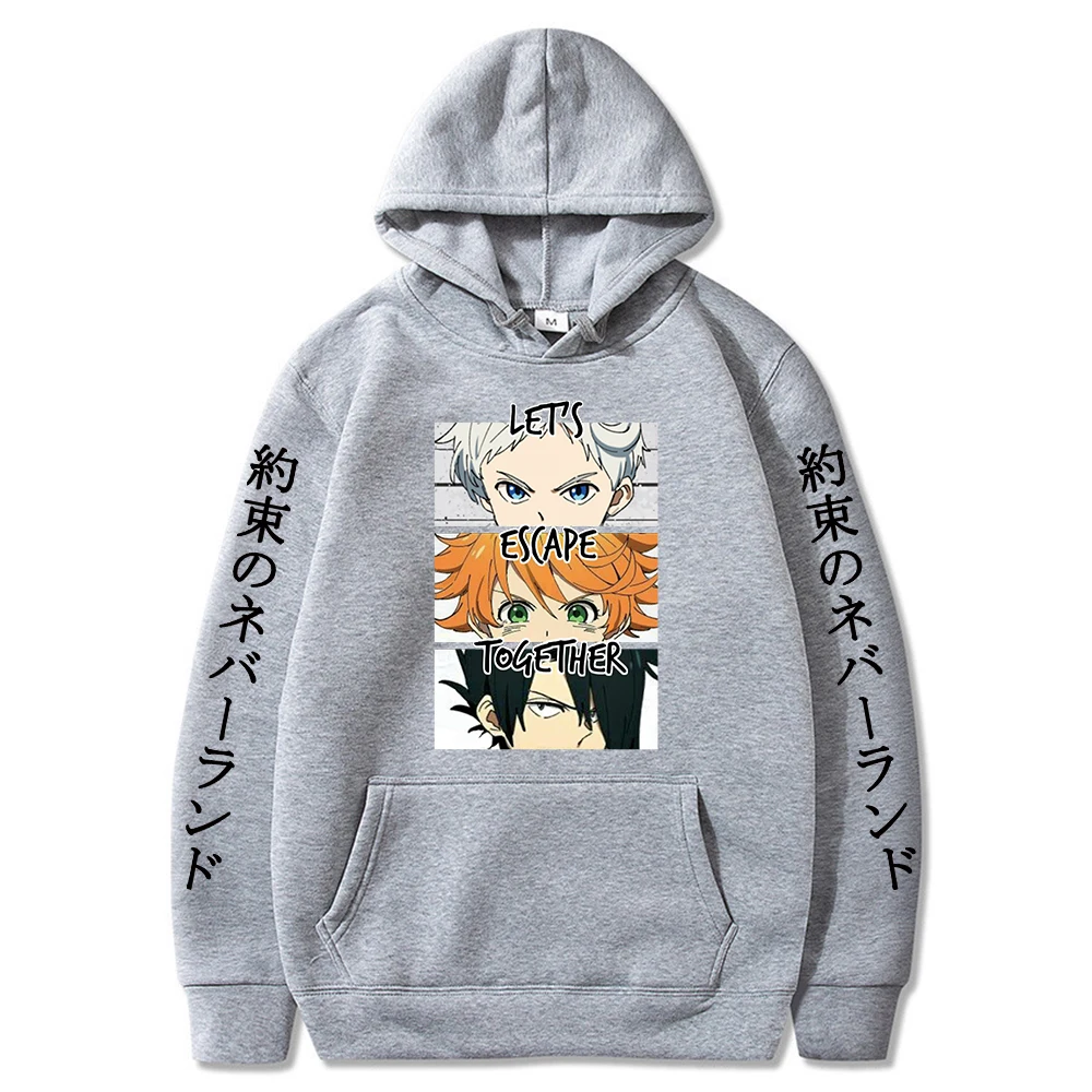 Толстовка с японским аниме обещание Неверленда уличная одежда принтом Эммы