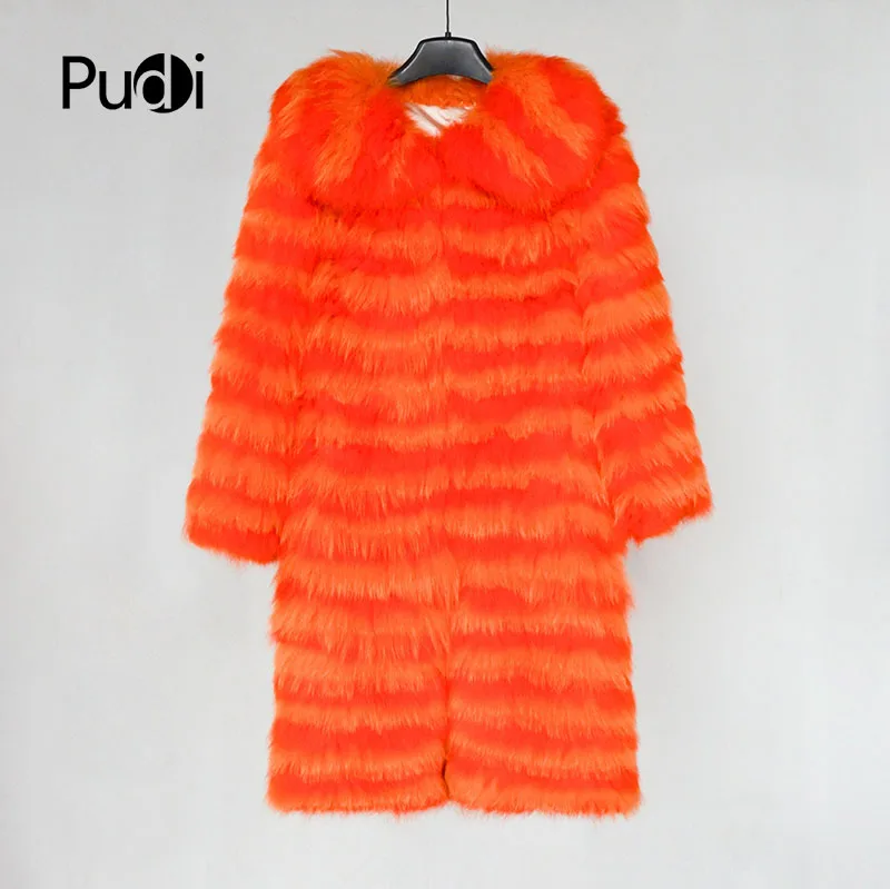 

Пальто женское длинное из натурального Лисьего меха на осень и зиму