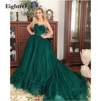 eightree royal green long spaghetti straps ball gown prom dress a line formal dresses sleeveless evening party gowns vestidos