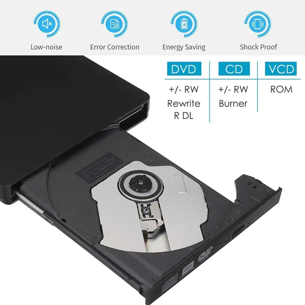 Тип C USB 3,0 внешний DVD/CD/VCD горелка RW SVCD привод плеер оптический привод для Mac/PC/Apple ноутбук/OS/Windows