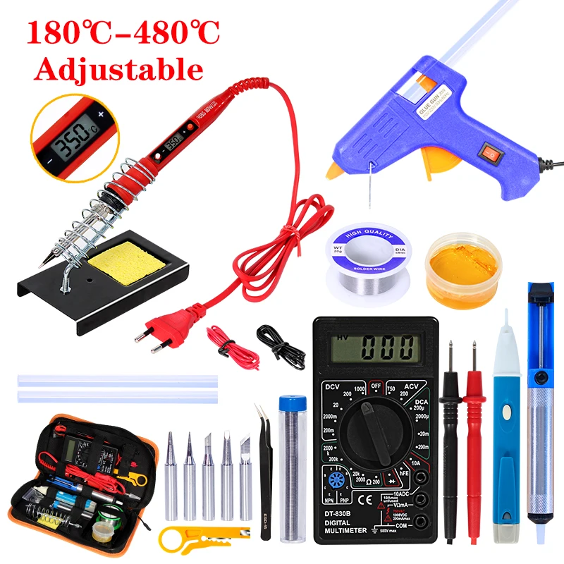 Набор паяльников 80 Вт 110-220 В с регулируемой температурой цифровой мультиметр