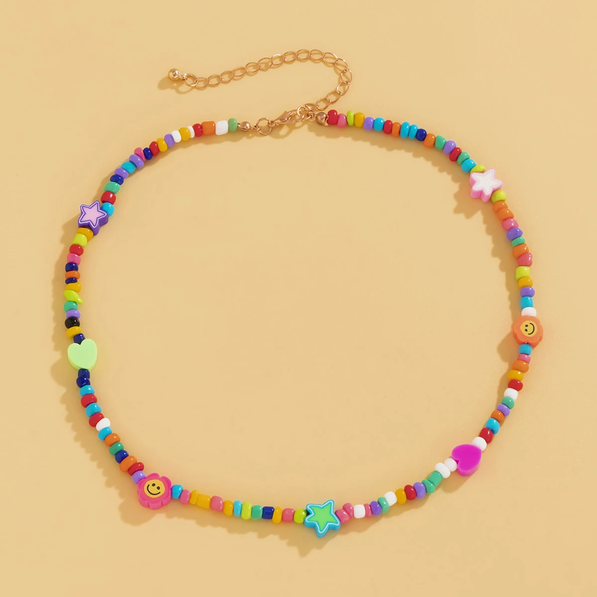 

PuRui Bohemia Summer Rainbow Beads Choker Necklaces for Women Fashion Candy Colors Short Choker Collar Cute Girls Necklaces 2021