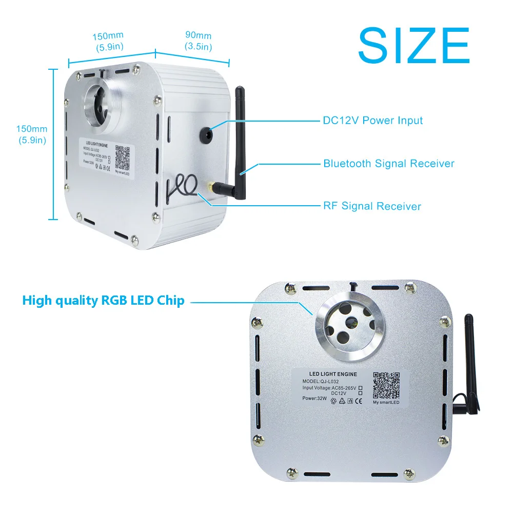 Звуковой активный 32W Мерцание светодиодный волоконно оптический звезда