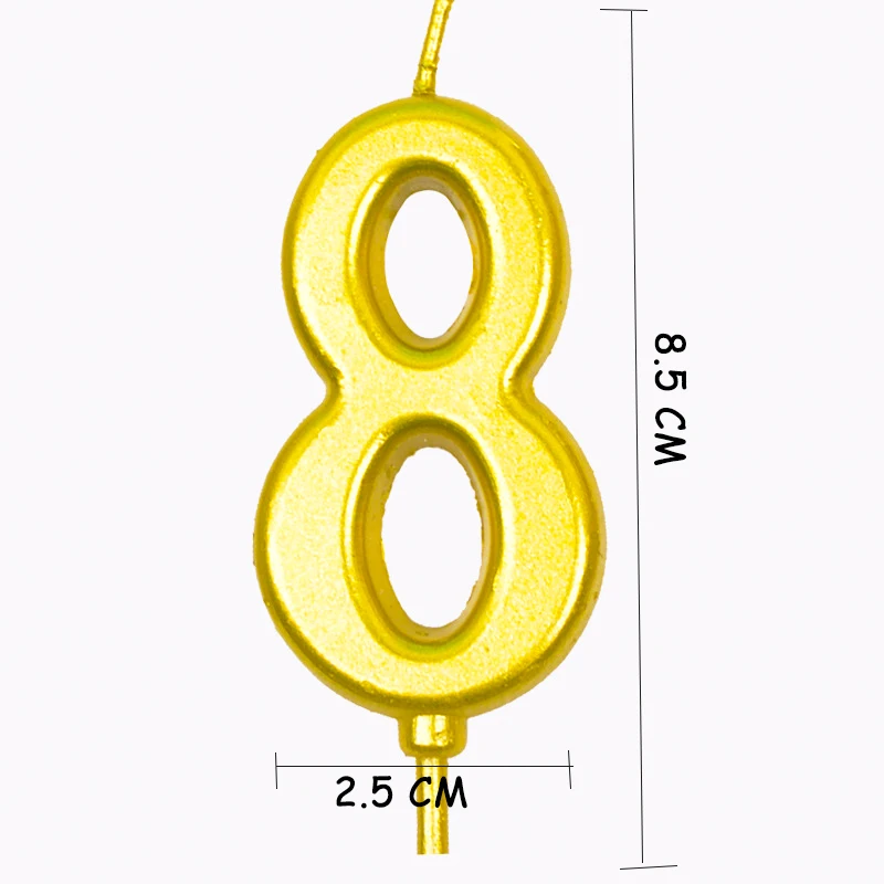 С Днем Рождения цифра свечи золото 0-9 цифровой торт Топпер Детские сувениры на