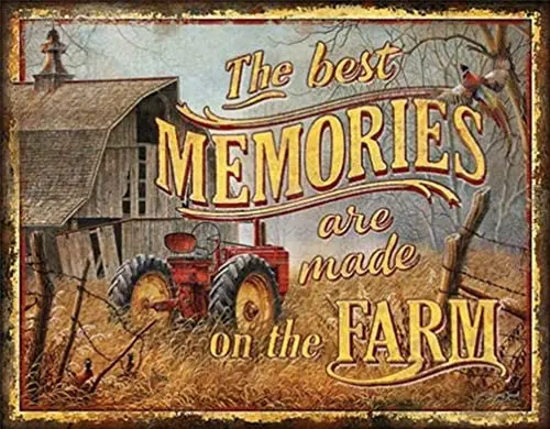 

Desperate The Best Memories are Made On The Farm Tin Collectible Sign Ephemera Gift