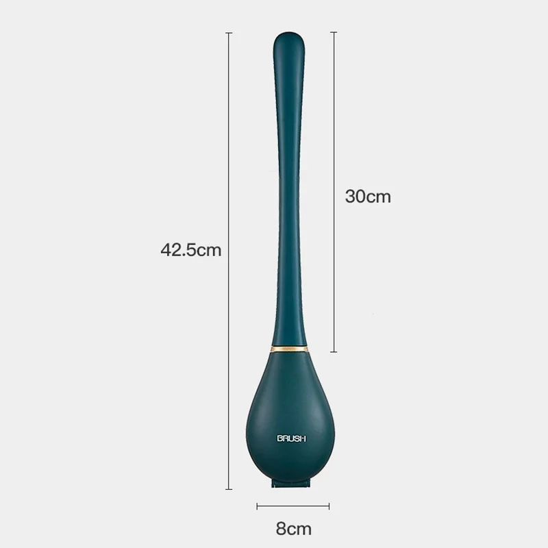 

Silicone Brush Head Toilet Brush Wall Mounted Automatic Opening And Closing Bathroom Brush Set No Dead Corner Washing Tools