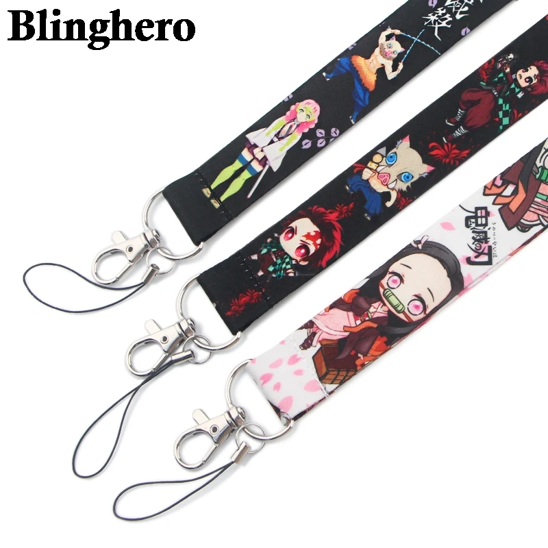 CA1092 5 Стиль Демон Slayer Lanyards аниме шейный ремешок для ключей телефона ID держатель