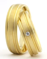 2014 new jewelry his and hers gold plating titanium engagement wedding bands rings sets