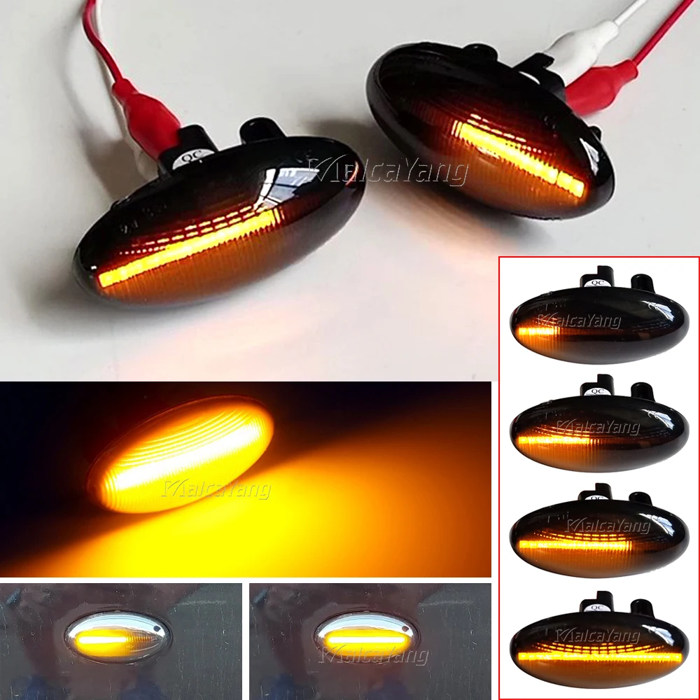 

2pcs Led Dynamic Turn Signal Side Marker Light Blinker For Peugeot 307 206 207 407 107 607 1007 Partner Expert For Citroen C1 C2