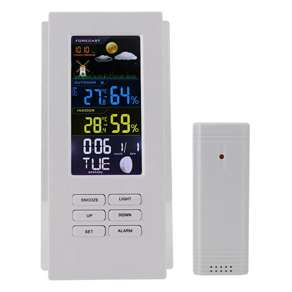 

Digital LCD Thermometer Hygrometer Gauge Indoor/Outdoor Weather Station Electronic Temperature Humidity Monitors Clock