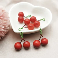 10pcs resin cherry charms jewelry pendant earring fashion pendants accessory handmade diy material