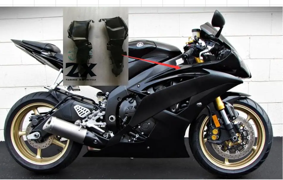 Пара мотоциклетная воздушная Заборная Трубка кожух воздуховода для Yamaha YZF R6 2008 2009 2010 2011- воздушная боковая крышка zxmt хорошая Неокрашенная