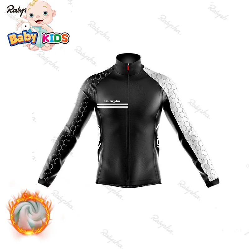 kids winter clothes ORBEAING/ г. Зимние флисовые Детские комплекты для велоспорта для мальчиков и девочек с длинными рукавами, костюм из Джерси для велоспорта, Ropa Ciclismo, MTB, велосипедная форма, комплект одежды - Цвет: kids winter clothes