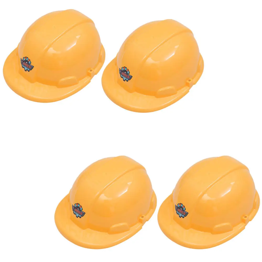 

4pcs Safety Helmet Toy Safety Hat Toy Engineering Cap Toy Educational Playthings