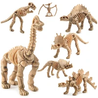 12pcsset plastic dinosaurs skeleton fossil model toy figures dinosaur toys for children collection gifts