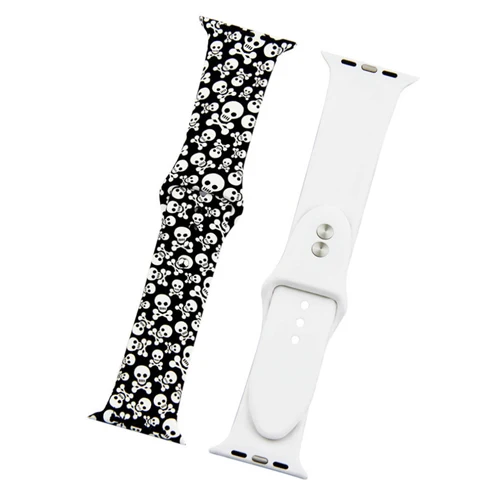 color-3 Мягкий силиконовый ремешок для Apple watch band 5 4 44 мм 40 мм Рождественский подарок с цветочным принтом наручный ремень iWatch 5 4 3 38 мм 42 мм ремешок для часов - Цвет ремешка: color-3