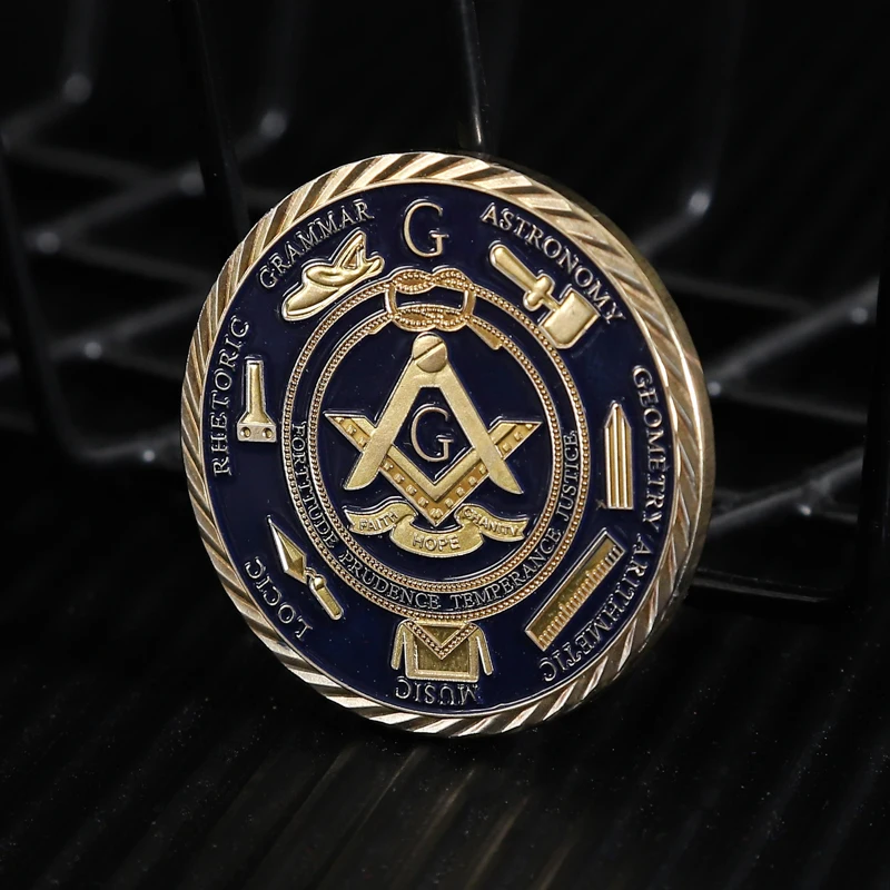 Позолоченная монета коллекция европейских масонцев братство круглые синие