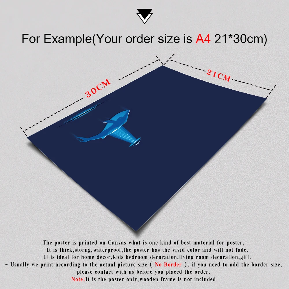 

Animal Poster Blue Whale Posters and Prints Illustration Art Canvas Painting Nordic Wall Picture For Living Room Decor For Home