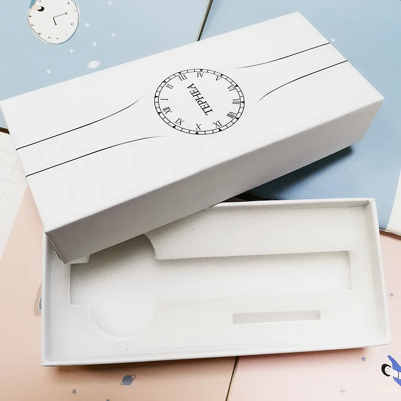 Яркая белая модная прочная коробка для красивых часов браслетов ювелирных
