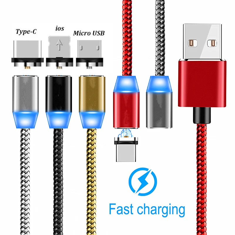 QC 3.0 USB Charger Magnetic Cable For HTC M10 10 Pro U Play U11 D12 U12 Plus Ultra Type C Micro Fast | Мобильные телефоны и