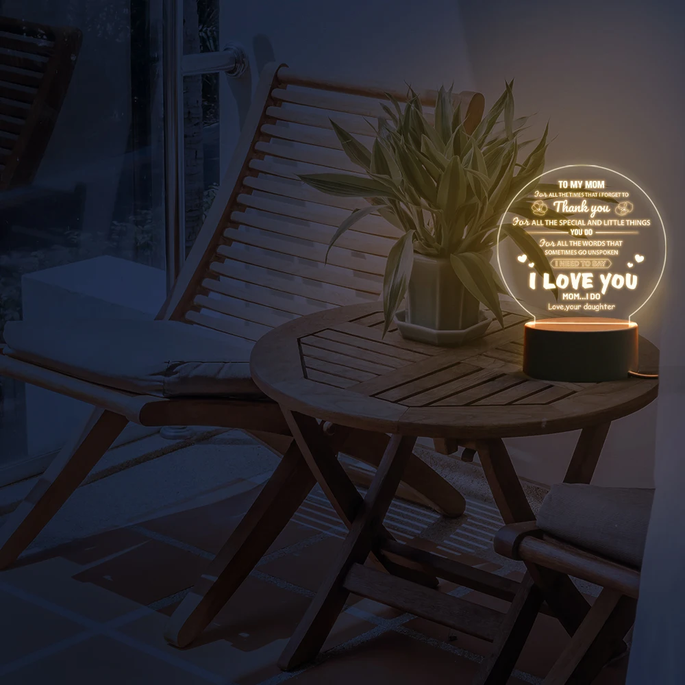 Подарок для мамы 3D ночные светильники с гравировкой акриловый ночник USB подарок