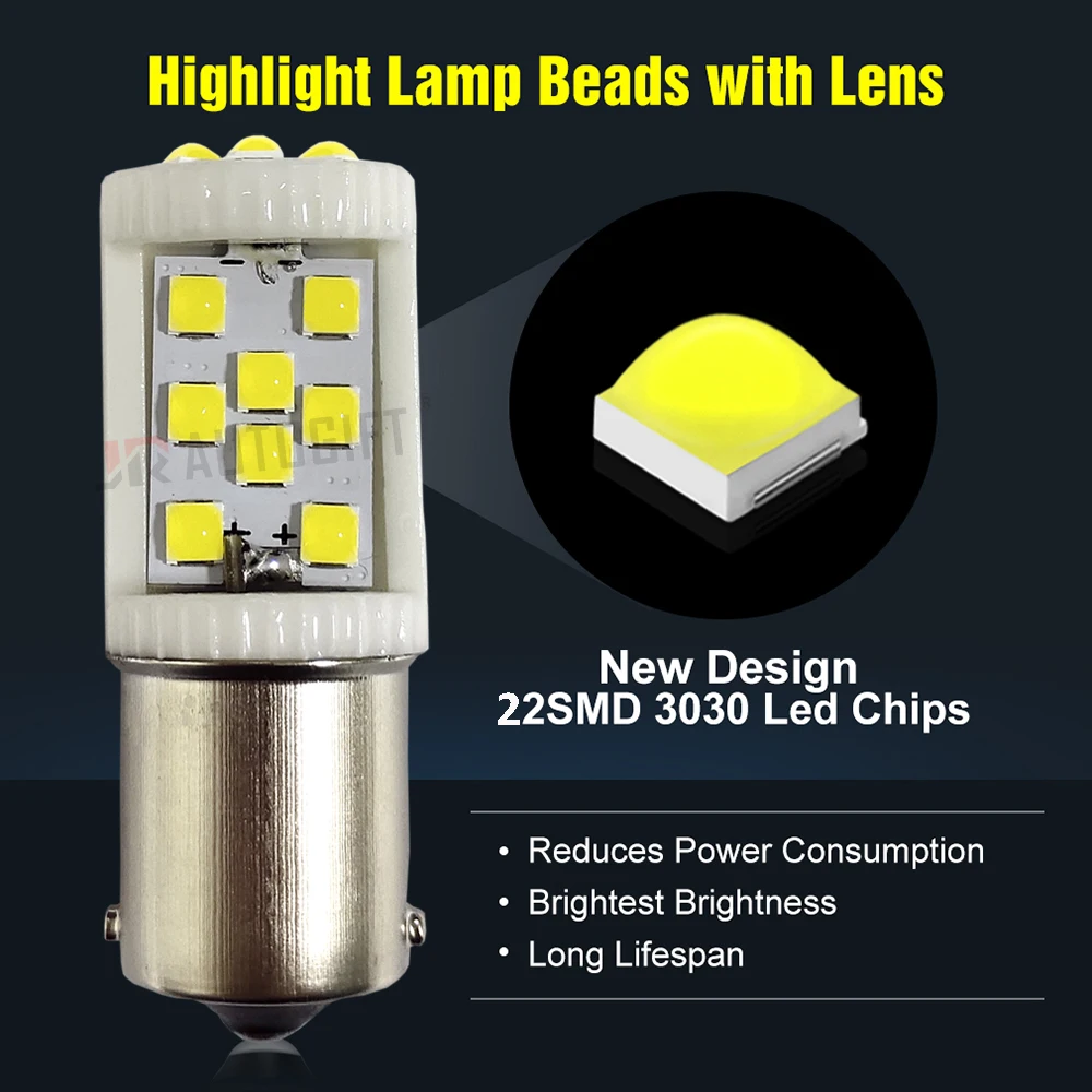 Новый керамический светодиод 1156 BA15S P21W 1157 BAY15D P21/5W 3030 22SMD s Белый автомобильный