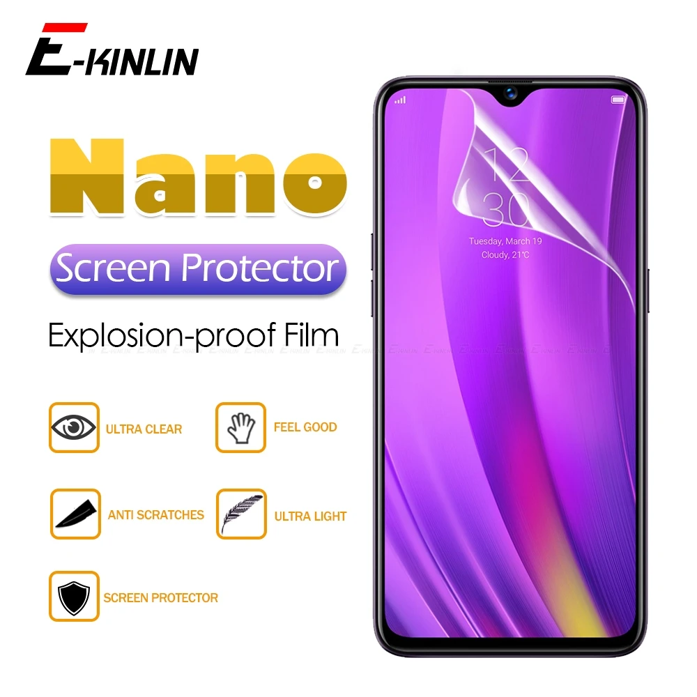 

2pcs HD Clear Screen Protector Soft Nano Anti Explosion Protective Film For Realme 6 6i 3i 5 3 Pro C3 C3i C2 C1 Q X2 XT X Lite