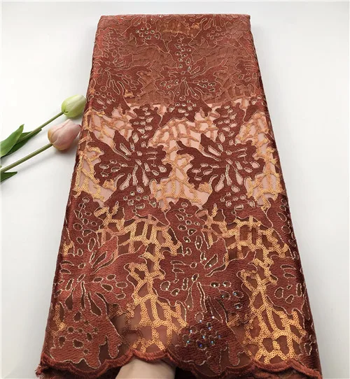 

New Style French Net Lace Fabric sequins African Tulle Mesh Lace Fabric High Quality With Sequin Lace For dress HSIAU092
