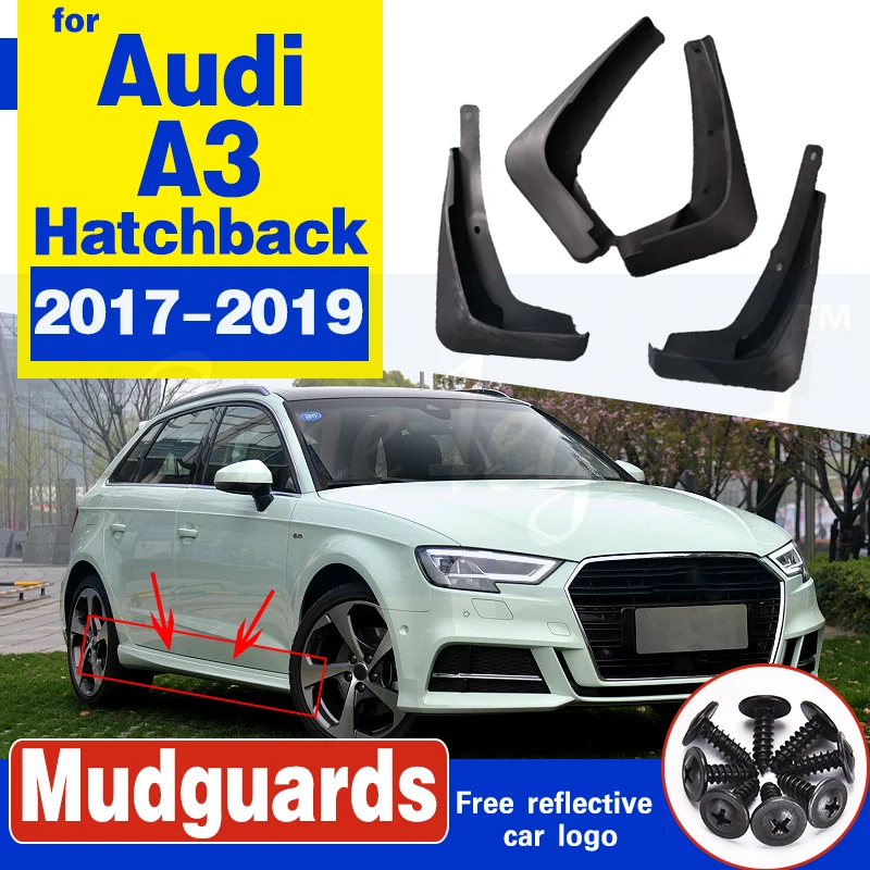 

Car Mudflap for Audi A3 Sportback Hatchback 2017~2019 Fender Mud Guard Splash Flaps Mudguards Soft plastic Accessories 2018