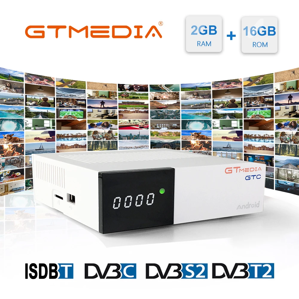 Белый GTMEDIA GTC декодер спутниковый ресивер DVB-S2/C/T2 ISDB-T 2 Гб ОЗУ 16 Гб ПЗУ BT4.0 Amlogic S905D ТВ приставка android 6,0 - Цвет: Белый