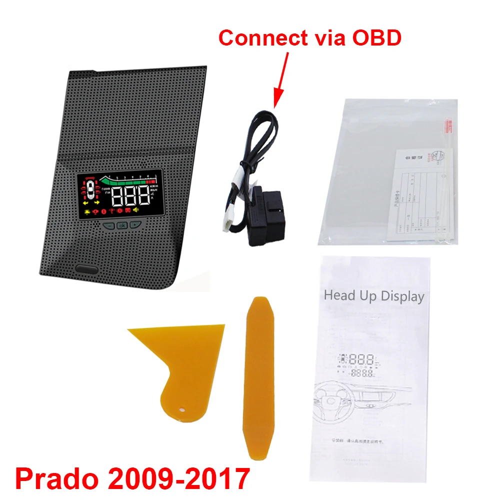 

Автомобильный LED-проектор для Toyota Land Cruiser Prado 150 J150 2009-2025: HUD-дисплей на лобовое стекло, аксессуары для помощи водителю