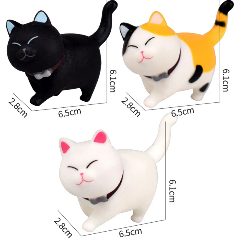 

1Pcs Cute Mini PVC Animation Model Cat Doll Figures Toy Creative Individuality Handicraft Ornaments Dashboard Balcony Decoration