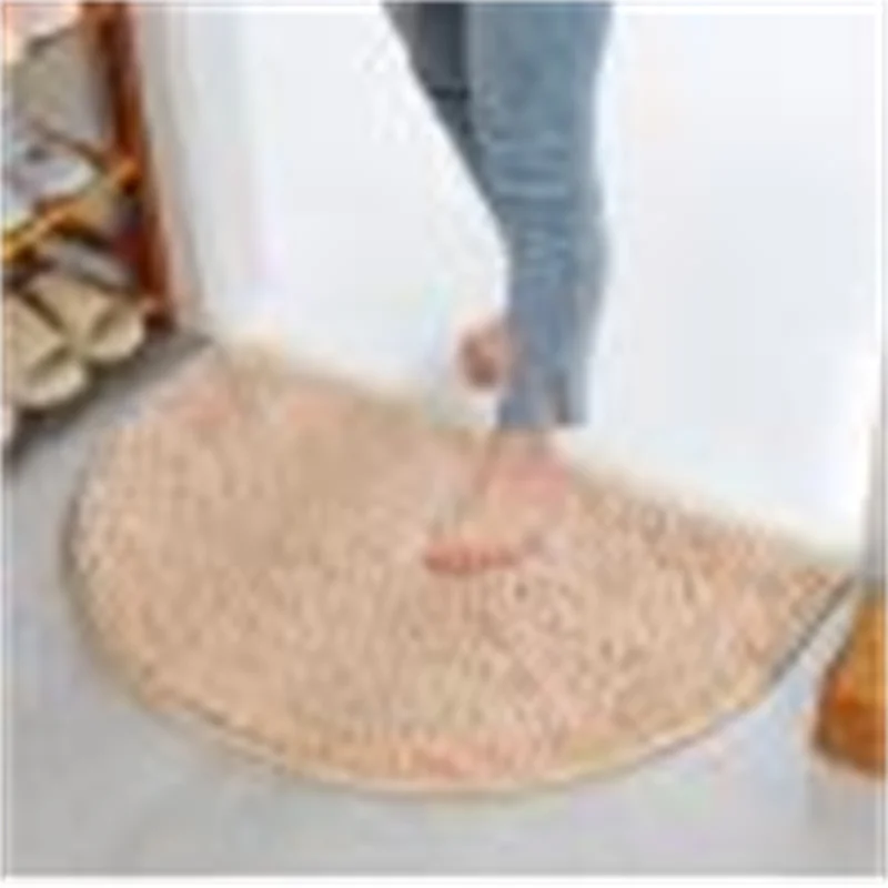 

40X60cm Soft Carpet Slip-resistant Bathing Room Rug Floor Door Mat Dirt Barrier Semi Circle Floor Door Cushion Mat Rug